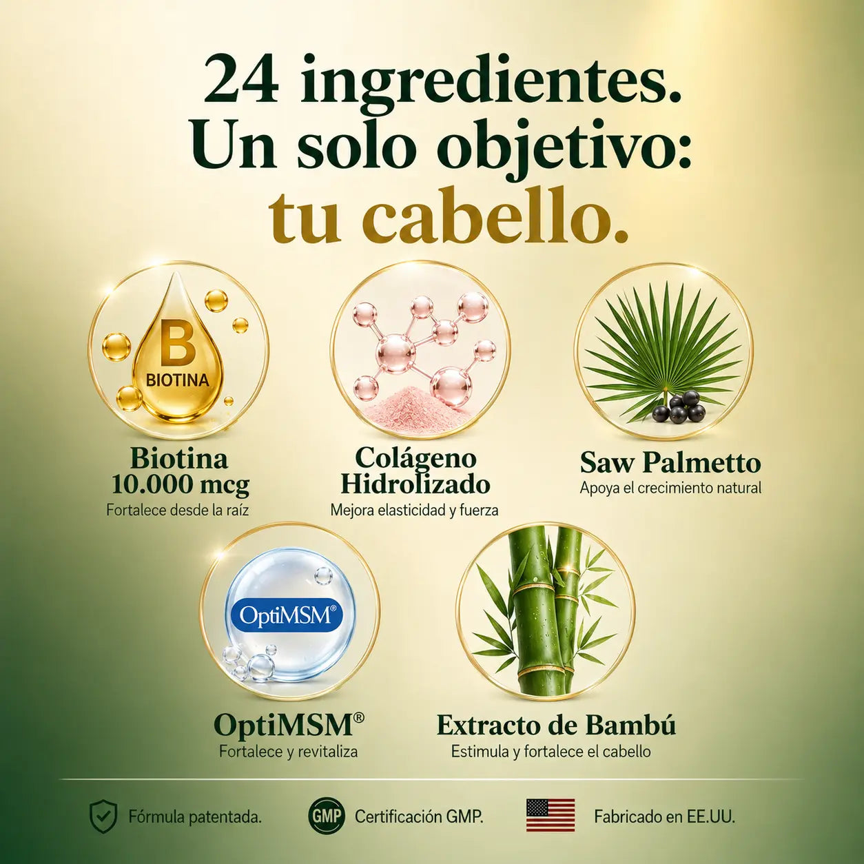 Advanced Hair Growth | Rainbow Nutrients| 120 Capsulas